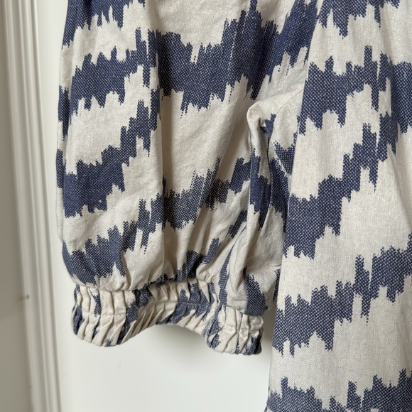 SAYLOR RAFAELA DENIM SHORTS ROMPER Blue Zebra Print Womens Size Small - Picture 4 of 13